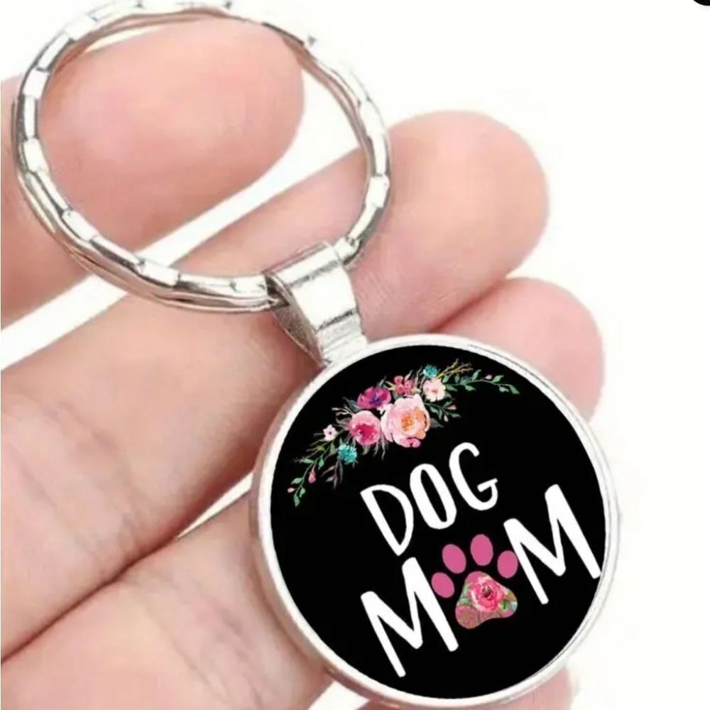 Dog Mom Floral Keychain - Picture 2 of 3